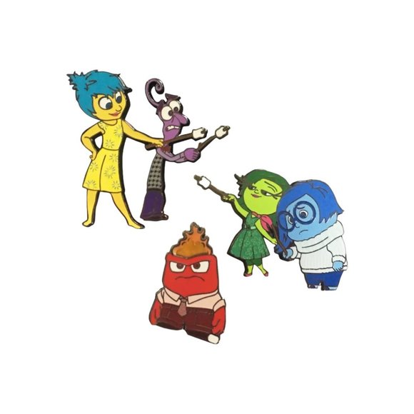 Disney Store Inside Out Joy Fear Anger Disgust Sadness Pin Set - Picture 2 of 6